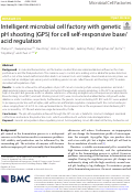 Cover page: Intelligent microbial cell factory with genetic pH shooting (GPS) for cell self-responsive base/acid regulation.