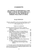 Cover page: Do Chinese Environmental Laws Work? A Study of Litigation as a Response to the Problem of Fishery Pollution in China