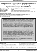 Cover page: Characteristics of Patients That Do Not Initially Respond to Intravenous Antihypertensives in the Emergency Department: Subanalysis of the CLUE Trial