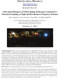 Cover page: Self-reported Impacts of LED Lighting Technology Compared to Fuel-based Lighting on Night Market Business Prosperity in Kenya