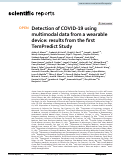 Cover page: Detection of COVID-19 using multimodal data from a wearable device: results from the first TemPredict Study