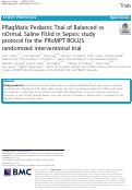 Cover page: PRagMatic Pediatric Trial of Balanced vs nOrmaL Saline FlUid in Sepsis: study protocol for the PRoMPT BOLUS randomized interventional trial