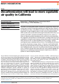 Cover page: Decarbonization will lead to more equitable air quality in California