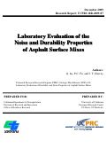 Cover page: Laboratory Evaluation of the Noise and Durability Properties of Asphalt Surface Mixes