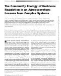 Cover page: The Community Ecology of Herbivore Regulation in an Agroecosystem: Lessons from Complex Systems