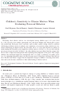 Cover page: Children's Sensitivity to Ulterior Motives When Evaluating Prosocial Behavior