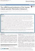 Cover page: The mRNA-bound proteome of the human malaria parasite Plasmodium falciparum