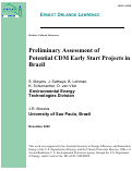 Cover page: Preliminary assessment of potential CDM early start projects in 
Brazil