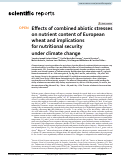 Cover page: Effects of combined abiotic stresses on nutrient content of European wheat and implications for nutritional security under climate change.