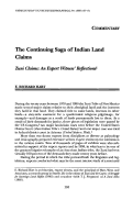 Cover page: The Continuing Saga of Indian Land Claims: Zuni Claims: An Expert Witness' Reflections