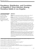 Cover page: Prevalence, Distribution, and Correlates of Hepatitis C Virus Infection among Homeless Adults in Los Angeles