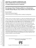 Cover page: Developing Critical Thinking Skills in an Introductory Calculus-Based Physics Class with the Aid of Peer Review