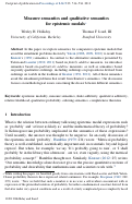 Cover page: Measure semantics and qualitative semantics for epistemic modals 