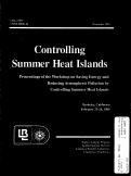 Cover page: Proceedings of the Workshop on Saving Energy and Reducing Atmospheric Pollution by Controlling Summer Heat Islands
