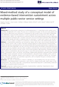 Cover page: Mixed-method study of a conceptual model of evidence-based intervention sustainment across multiple public-sector service settings