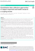Cover page: Quantitative data collection approaches in subject-reported oral health research: a scoping review