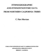 Cover page of Ethnogeographic and Ethnosynonymic data from Northern California (vol&nbsp;1)