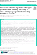 Cover page: Profile and outcome of patients with upper gastrointestinal bleeding presenting to urban emergency departments of tertiary hospitals in Tanzania.