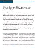 Cover page: Effect of Obesity on Short‐ and Long‐term Mortality Postcoronary Revascularization: A Meta‐analysis