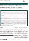 Cover page: Interventions to improve work outcomes in work-related PTSD: a systematic review