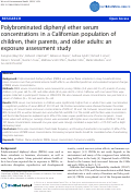 Cover page: Polybrominated diphenyl ether serum concentrations in a Californian population of children, their parents, and older adults: an exposure assessment study