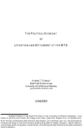 Cover page: The Political Economy of Litigation and Settlement at the WTO