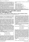 Cover page: Oxidation of CS2 and COS: sources for atmospheric SO2