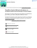 Cover page: The effect of early child care attendance on childhood asthma and wheezing: A meta-analysis