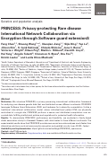 Cover page: PRINCESS: Privacy-protecting Rare disease International Network Collaboration via Encryption through Software guard extensionS