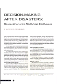 Cover page: Decision-Making After Disasters: Responding to the Northridge Earthquake
