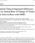 Cover page: The Minimal Clinical Important Difference (MCID) in Annual Rate of Change of Timed Function Tests in Boys with DMD.