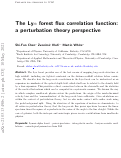 Cover page: The Lyα forest flux correlation function: a perturbation theory perspective
