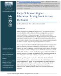 Cover page: Early Childhood Higher Education: Taking Stock Across the States