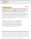Cover page: Molecular and clinical determinants of response and resistance to rucaparib for recurrent ovarian cancer treatment in ARIEL2 (Parts 1 and 2)