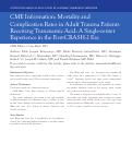 Cover page: Mortality and Complication Rates in Adult Trauma Patients Receiving Tranexamic Acid: A Single-center Experience in the Post-CRASH-2 Era.