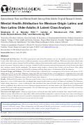 Cover page: Mental Health Attribution for Mexican-Origin Latinx and non-Latinx Older Adults: A Latent Class Analysis