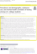 Cover page: Prevalence and demographic, substance use, and mental health correlates of fasting among U.S. college students