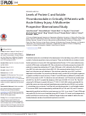 Cover page: Levels of Protein C and Soluble Thrombomodulin in Critically Ill Patients with Acute Kidney Injury: A Multicenter Prospective Observational Study