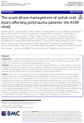Cover page: The acute phase management of spinal cord injury affecting polytrauma patients: the ASAP study.