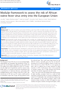Cover page: Modular framework to assess the risk of African swine fever virus entry into the European Union