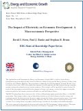 Cover page: The Impact of Electricity on Economic Development: A Macroeconomic Perspective