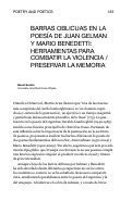 Cover page: Barras oblicuas en la poesía de Juan Gelman y Mario Benedetti: herramientas para combatir la violencia / preservar la memoria