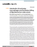 Cover page: Interleukin-26 activates macrophages and facilitates killing of Mycobacterium tuberculosis