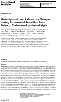 Cover page: Hemodynamic and Laboratory Changes during Incremental Transition from Twice to Thrice-Weekly Hemodialysis