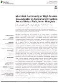 Cover page: Microbial Community of High Arsenic Groundwater in Agricultural Irrigation Area of Hetao Plain, Inner Mongolia