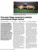 Cover page: One-pass tillage equipment outstrips conventional tillage method
