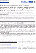 Cover page: High prevalence of anal high-grade squamous intraepithelial lesions, and prevention through human papillomavirus vaccination, in young men who have sex with men living with HIV