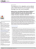 Cover page: Development of an adaptive, personalized, and scalable dementia care program: Early findings from the Care Ecosystem