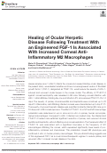 Cover page: Healing of Ocular Herpetic Disease Following Treatment With an Engineered FGF-1 Is Associated With Increased Corneal Anti-Inflammatory M2 Macrophages