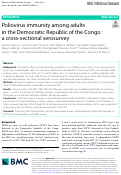 Cover page: Poliovirus immunity among adults in the Democratic Republic of the Congo: a cross-sectional serosurvey